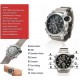 1080P Spy camera watch with calendar and compass (Silver Chain)
